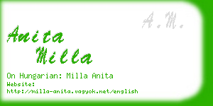 anita milla business card